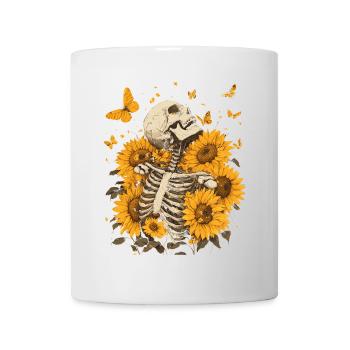 Fleurs squelettes - Mug blanc - blanc - Devant
