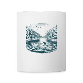 Eisbader nimmt ein Eisbad im kalten See im Winter - Tasse - Weiß - Vorne