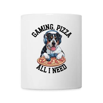 Funny Dog Gaming Pizza Gamer Gamer Gaming - Mug - white - Front