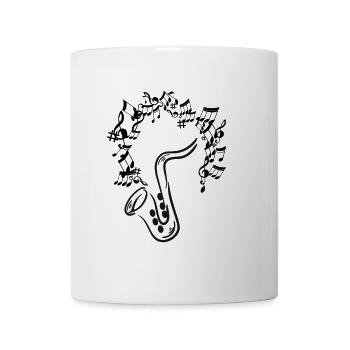 Saxophon Linienkunst - Tasse - Weiß - Vorne