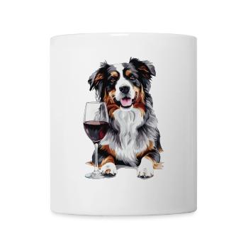Australischer Schäferhund - Tasse - Weiß - Vorne
