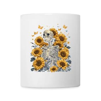 Fleurs squelettes - Mug blanc - blanc - Devant