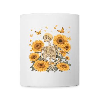 Fleurs squelettes - Mug blanc - blanc - Devant