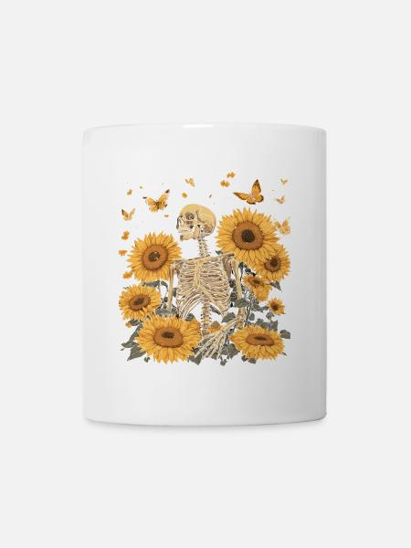 Fleurs squelettes - Mug blanc - blanc
