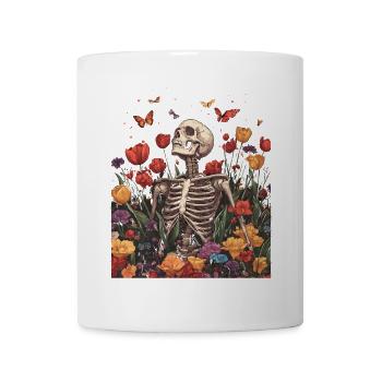 Fleurs squelettes - Mug blanc - blanc - Devant