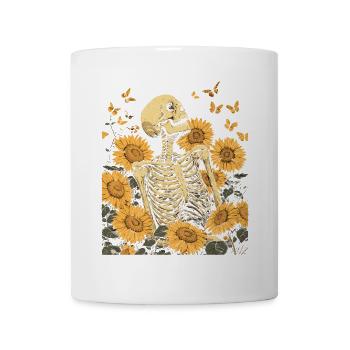 Fleurs squelettes - Mug blanc - blanc - Devant