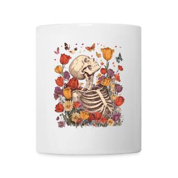Fleurs squelettes - Mug blanc - blanc - Devant