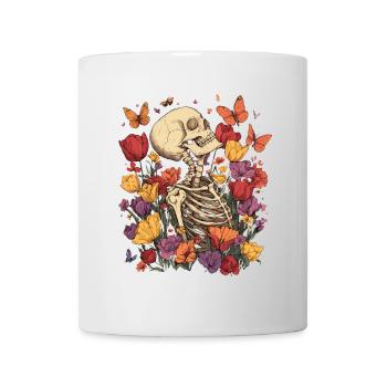 Fleurs squelettes - Mug blanc - blanc - Devant