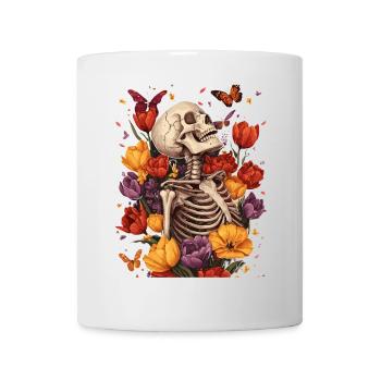 Fleurs squelettes - Mug blanc - blanc - Devant