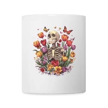 Fleurs squelettes - Mug blanc - blanc - Devant