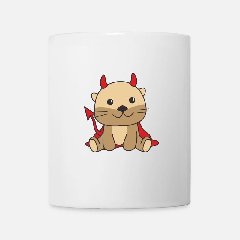 Otter Happy Halloween Teufel Kostüm - Tasse - Weiß