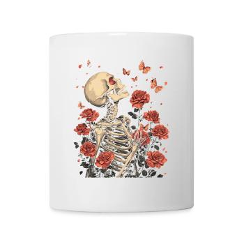 Fleurs squelettes - Mug blanc - blanc - Devant