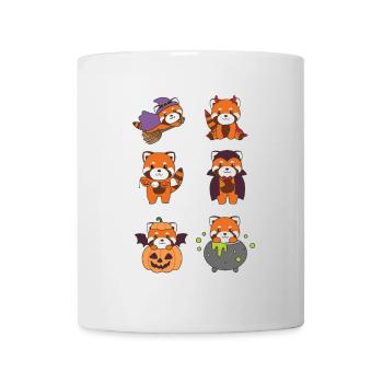 Rote Panda Halloween Teufel Kürbis Vampier Kostüm - Tasse - Weiß - Vorne