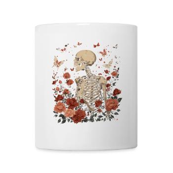 Fleurs squelettes - Mug blanc - blanc - Devant