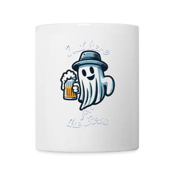 Drôle de fantôme d’Halloween ici pour l’alcool - Mug blanc - blanc - Devant
