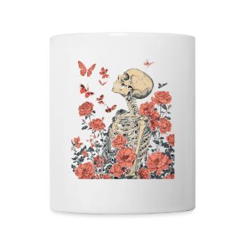 Fleurs squelettes - Mug blanc - blanc - Devant
