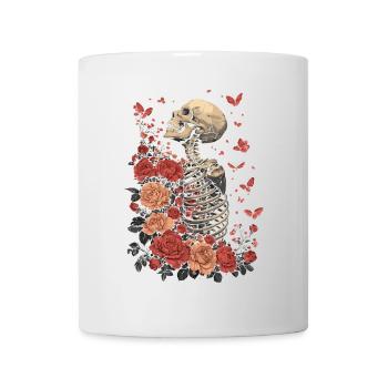 Fleurs squelettes - Mug blanc - blanc - Devant