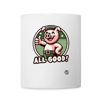 Pouce en l’air, tout va bien se passer cochon - Mug blanc - blanc - Devant
