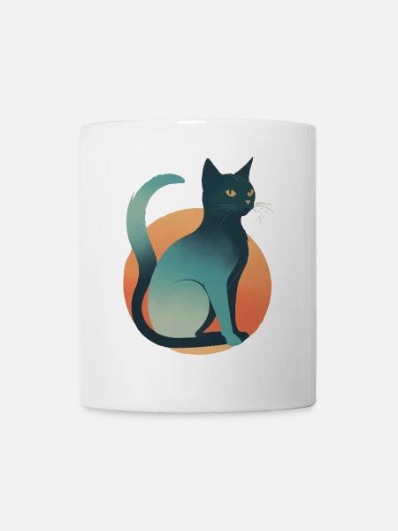 Dunkle Katze - Tasse - Weiß