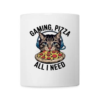 Drôles de chats Jeux Pizza Gamer Gamer Jeux - Mug blanc - blanc - Devant