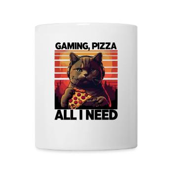 Drôles de chats Jeux Pizza Gamer Gamer Jeux - Mug blanc - blanc - Devant