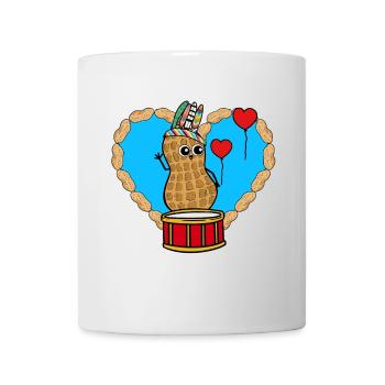 Peanut Hippie Shaman Drummer Heart Kids - Mug - white - Front