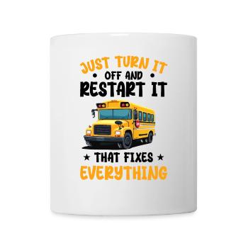 Fahrer für Schulbusse | Lustiger Schulbusfahrer - Tasse - Weiß - Vorne