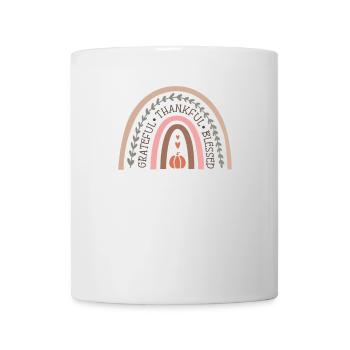 Reconnaissant béni arc-en-ciel conception d’automne - Mug blanc - blanc - Devant
