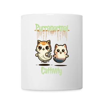 Tenue drôle d’Halloween avec des chats fantômes mignons - Mug blanc - blanc - Devant