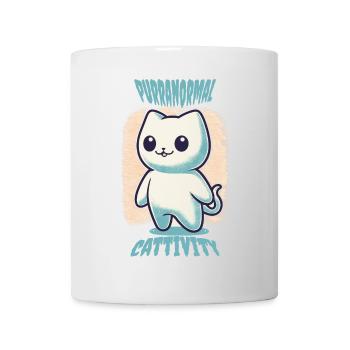 Funny Halloween Outfit with Cute Ghosts Cats - Mug - white - Front