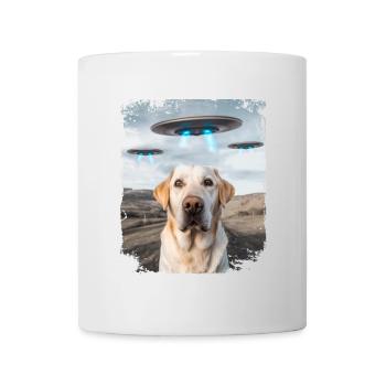 Labrador Retriever Dog Selfie with Alien UFOs. - Mug - white - Front