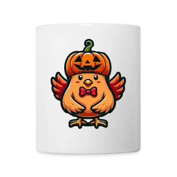 Halloween Huhn Henne Kürbis Cartoon Oktober - Tasse - Weiß - Vorne