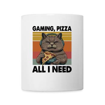 Drôles de chats Jeux Pizza Gamer Gamer Jeux - Mug blanc - blanc - Devant