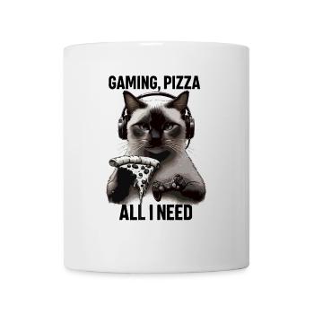 Drôles de chats Jeux Pizza Gamer Gamer Jeux - Mug blanc - blanc - Devant