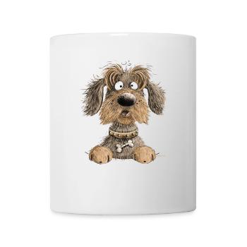 Drôle de teckel I teckel I chien teckel à poil dur - Mug blanc - blanc - Devant