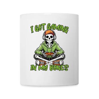 Lustiges Halloween Skelett Gamer Videospiel Kostüm - Tasse - Weiß - Vorne