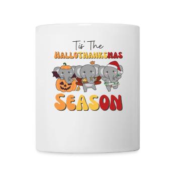 Tis' la saison de l’éléphant Hallothanksmas - Mug blanc - blanc - Devant