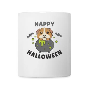 Meerschweinchen Happy Halloween Hexenkessel - Tasse - Weiß - Vorne