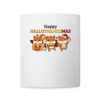Happy Hallothanksmas Squirrel Christmas - Mug - white - Front