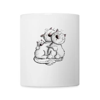 Katzen Familie Katzenfreund - Tasse - Weiß - Vorne