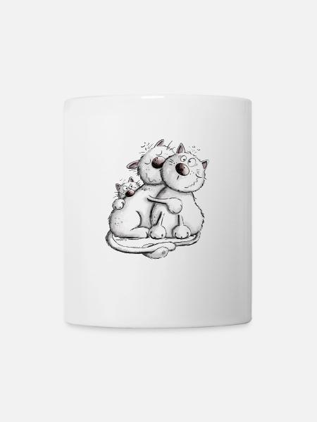 Katzen Familie Katzenfreund - Tasse - Weiß