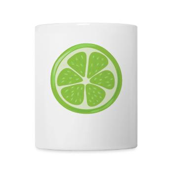 Limette Kostüm Faschingskostüm Fasching Limetten - Tasse - Weiß - Vorne