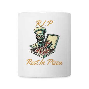 Rest In Pizza Lustiger Pizzaliebhaber Spruch - Tasse - Weiß - Vorne