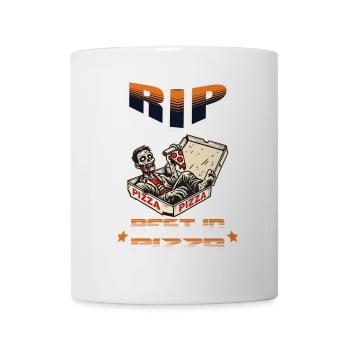 Spooky Lustiger Pizzaliebhaber Zombie - Tasse - Weiß - Vorne
