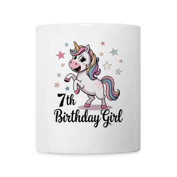 Licorne 7e anniversaire fille - Mug blanc - blanc - Devant