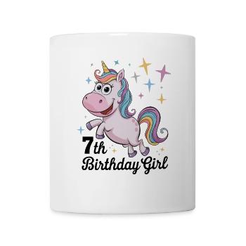 Licorne 7e anniversaire fille - Mug blanc - blanc - Devant