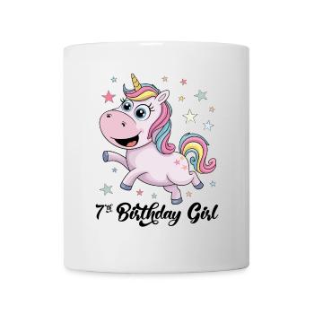 Licorne 7e anniversaire fille - Mug blanc - blanc - Devant