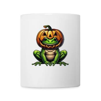 Cute Halloween Frog Pumpkin Cartoon - Mug - white - Front