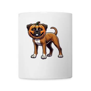 Mignon Halloween Boxer Chien Dessin animé Citrouille - Mug blanc - blanc - Devant