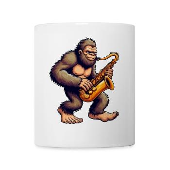 Bigfoot Saxophoniste Musique classique Jazz - Mug blanc - blanc - Devant